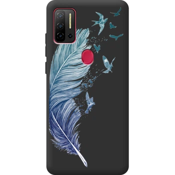 Силиконовый Черный Чехол с Картинкой для Ulefone Note 11P Принт (Перо) (59772-ysb003)