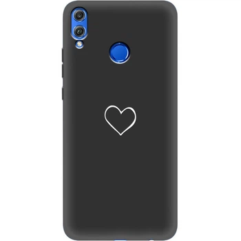 Силиконовый Черный Чехол с Картинкой для Huawei Honor 8x Принт (Сердце) (35419-ysb82)