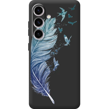 Силиконовый Черный Чехол с Картинкой для Samsung Galaxy S25 FE (S731) Принт (Перо) (66918-ysb003)