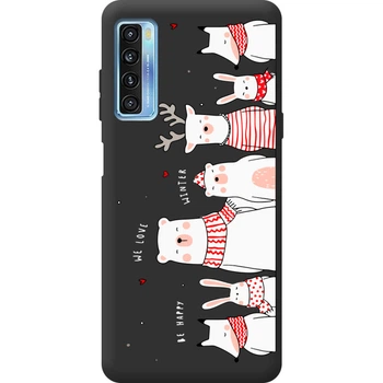 Силіконовий Чорний Чохол з Картинкою для TCL 20L Plus Принт (Ведмедики) (56080-ysb010)