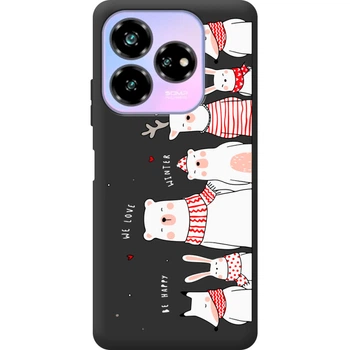 Силіконовий Чорний Чохол з Картинкою для ZTE Nubia V60 Design Принт (Ведмедики) (58282-ysb010)