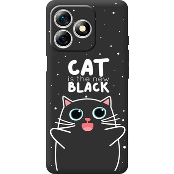 Силиконовый Черный Чехол с Картинкой для Ulefone Note 18 Pro Принт (Кот, Cat) (65171-ysb114)