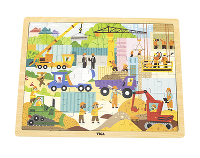Puzzle PolarB Viga na podkładce 48 el. poznajemy Maszyny budowlane 44585 (6971608445859)
