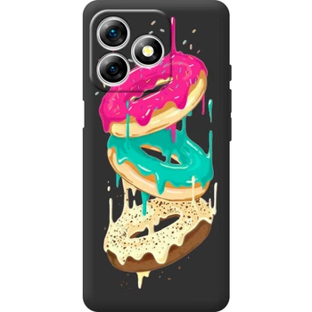 Силиконовый Черный Чехол с Картинкой для Ulefone Note 18 Pro Принт (Цветные Пончики) (65171-ysb001)