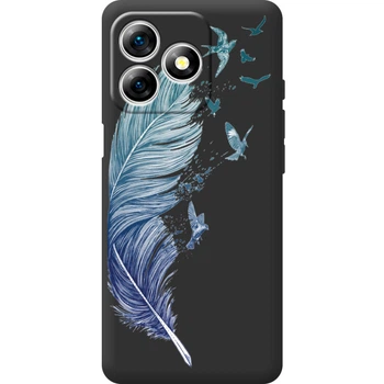 Силиконовый Черный Чехол с Картинкой для Ulefone Note 18 Pro Принт (Перо) (65171-ysb003)