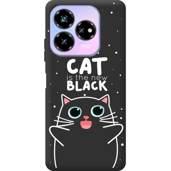 Силіконовий Чорний Чохол з Картинкою для ZTE Nubia V60 Design Принт (Кіт, Cat) (58282-ysb114)