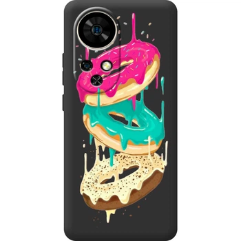 Силиконовый Черный Чехол с Картинкой для Ulefone Note 17 Pro Принт (Цветные Пончики) (65170-ysb001)