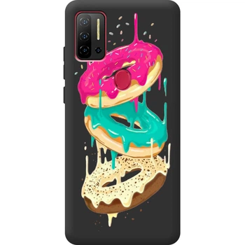 Силиконовый Черный Чехол с Картинкой для Ulefone Note 11P Принт (Цветные Пончики) (59772-ysb001)