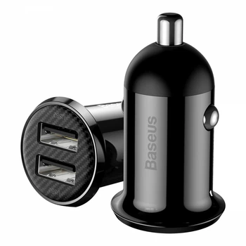 Автомобільний зарядний пристрій Baseus Grain Pro 24W А+А Black (CCALLP-01)