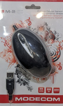 Компьютерная мышка для ноутбука Modecom M-2 USB 800 DPI Optical Mouse Color: Black/Silver