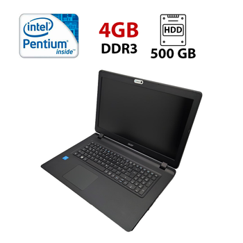 Ноутбук Acer 173 / 17.3" (1600x900) TN / Intel Pentium N4200 (4 ядра по 1.1 - 2.5 GHz) / 4 GB DDR3 / 500 GB HDD / Intel HD Graphics / WebCam б/у