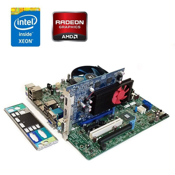Комплект: Материнская плата Dell Optiplex 7010 MT / Intel Xeon E3-1230 v2 (4 (8) ядера по 3.3 - 3.7 GHz) / 16 GB DDR3 / AMD Radeon R9 350 OEM, 2 GB GDDR5, 128-bit + Кулер Vinga Q4 б/у