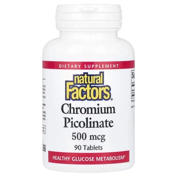 Пиколинат хрома Natural Factors Chromium Picolinate 500 mcg, 90 таблеток для контроля сахара и аппетита