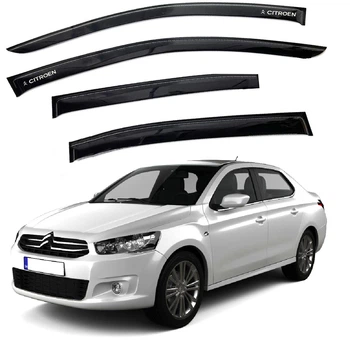 Дефлектори вікон вітровики Citroen C- Elysee 2013- Скотч 3M Voron Glass