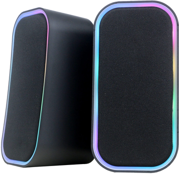 Акустична система Omega Speakers Stereo 2.0 6W RMS RGB Audio Tower Black (OGG135)
