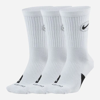 Набір чоловічих шкарпеток високих Nike U NK CREW EVERYDAY BBALL DA2123-100 38-42 3 пари Білий (194499963141)