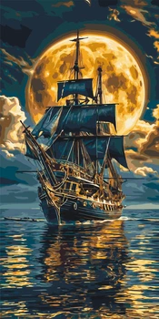 Картина за номерами Корабель у морі 40*80 см Орігамі (LW5108)