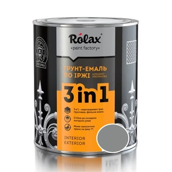Грунт-эмаль 3в1 по ржавчине Rolax №402 серая 12 кг