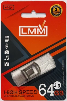 Флешка USB 3.0 Type-C 64GB LMM металлический корпус влагозащищенный