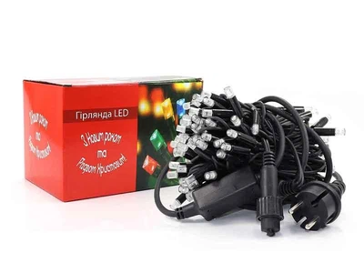Гирлянда уличная черный провод 10м мерцающая LED L Lux LINE-3.3-100-M-2 сеть 220в