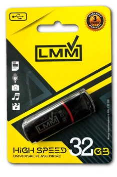 Флешка USB 32GB LMM Classic черная USB 2.0 влагозащищенный корпус скорость до 480 Мбіт/с