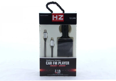 FM трансмиттер H22 BT с проводами MicroUSB и Lightning поддержка MP3 и microSD