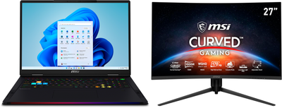 Ноутбук MSI Raider 18 HX AI A2XWJG-404UA Core Black + Монітор 27" MSI G271CQP E2 (комплект)