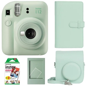Набор камера моментальной печати Fujifilm Instax Mini 12 Green + чехол + фотопленка 20 шт + фотоальбом 108 + фоторамка