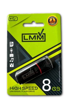 Флешка USB 8GB LMM Classic черная USB 2.0 влагозащищенный корпус скорость до 480 Мбіт/с
