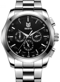 Мужские часы Besta Walker Steel Black Silver New