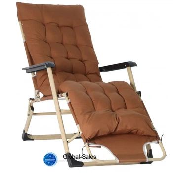 Шезлонг крісло садовий, туристичний Bonro B-02 коричневий + подушка