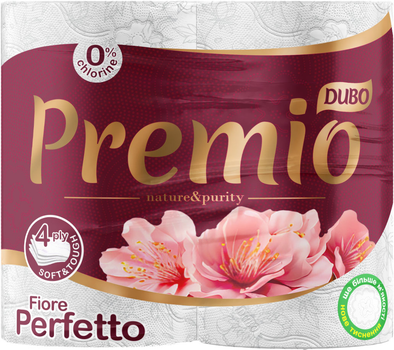 Туалетний папір Диво Premio Fiore Perfetto 4 шари 4 рулони (4820003833100)