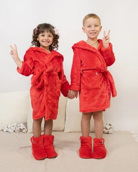 Халат детский махровый Красный Maybel 110-116 Strawberry (2758_2)