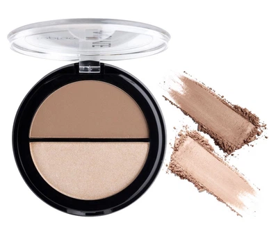 Контур-Хайлайтер бронзатор (Бежевий/Світло-бежевий), пудра Instyle Contour & Highlighter 2 в 1 PT262 (001) TopFace 10 г