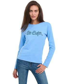 Футболка с длинным рукавом (лонгслив) женская Lee Cooper 20196181.E84 L голубая (5942723123442)