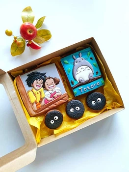 Totoro, сет крафтових медових імбирних пряників аніме, Мій сусід Тоторо 5 шт.