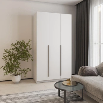 Шафа розпашна Mebel Star тридверна Оскар 1200*2200*520 Білий Сніг