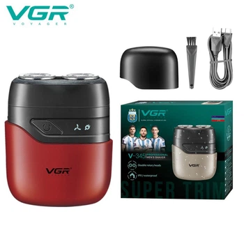 Мужская аккумуляторная мини электробритва VGR V-345 для бритья бороды и усов шейвер для идеальной гладкости Red