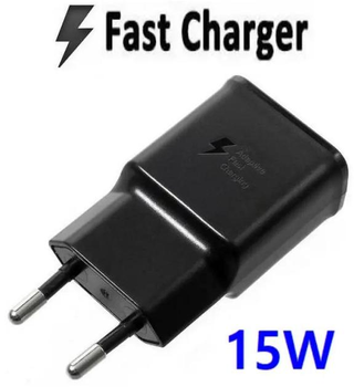 Швидка зарядка для Samsung Galaxy 15w. Fast Charging 15W Power Adapter EP-TA200. Зарядний пристрій Black