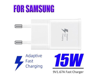Швидка зарядка для Samsung Galaxy 15w. Fast Charging 15W Power Adapter EP-TA200. зарядний пристрій білий