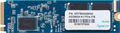Твердотільний диск M.2 2TB Apacer AS2280Q4 (М.2 2280, PCIe 4.0 x4, NVMe 1.3, 5000MB/s / 4400MB/s)