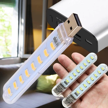 Миниатюрная светодиодная led-лампочка брелок белый свет на 16 диодов с питанием от USB 5V Двусторонняя (LUX)