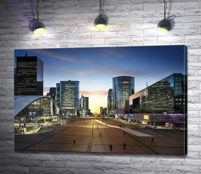 Картина Вечер на площади Дефанс (La Defense) 60x39 см Модуль №1 (003117)