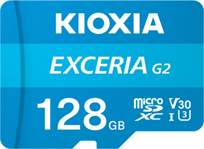 Карта пам'ятi KIOXIA MicroSDXC UHS I U3 V30 128GB Exceria G2 + SD-адаптер (LMEX2L128GG2)