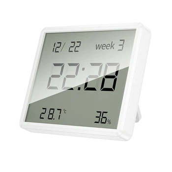 Термометр гигрометр HOCO HX41 Indoor electronic clock with hygrothermometer 3.5'' White (6942007647830)