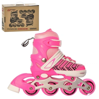 Ролики A4137-XS-P, диаметр колес 64 мм, размер регулируемый 27–30, унисекс, розовые