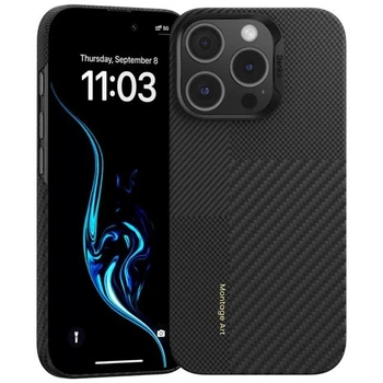 Чехол Benks Montage Armor Air Kevlar Carbon Slim Case 600D 1500D with MagSafe для Apple iPhone 16 Pro Max Black
