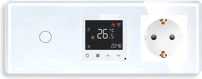 Блок WiFi регулятор для пола + Сенсорный выключатель + Розетка 1DAL Белый (G228D-SW1G-TR.WF-ST.WT)
