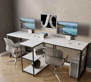 Стіл комп’ютерний для двох у стилі Лофт каркас металевий StepLoft Comp-table-223