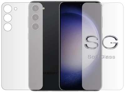 Бронепленка для Samsung S23 Plus комплект: для передней и задней панели износоустойчивая полиуретановая SoftGlass